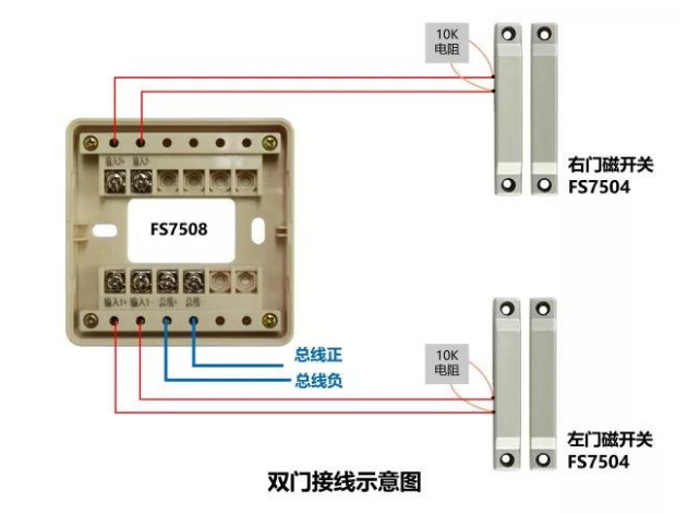 赋安防火门监控系统布线图