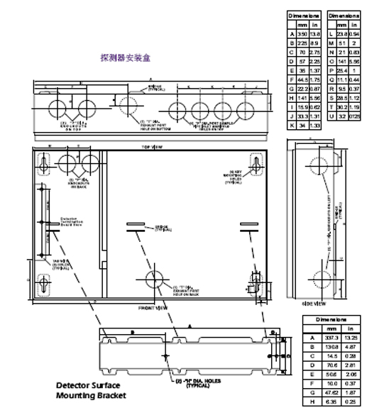 VLS-600空气采样探测器安装盒结构图