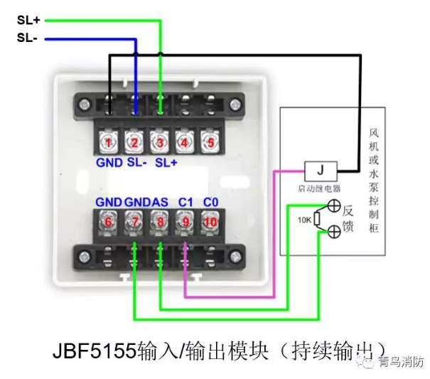 JBF5155输入/输出模块持续输出接线图